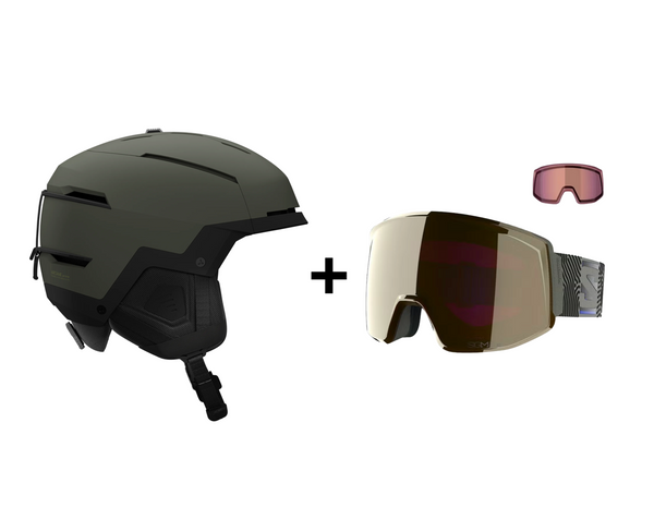Salomon Acrane Helmet + Skarn Goggle Bundle